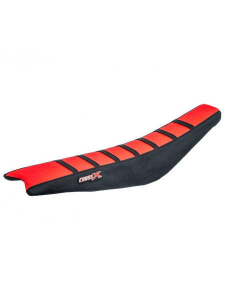Housse de selle CrossX Racing avec bandes Honda 450 CRF 2002-2004 Noir-Noir-Rouge