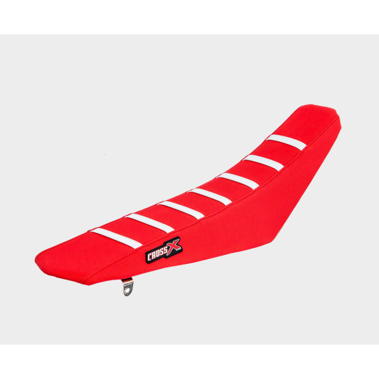 Housse de selle CrossX avec bandes Honda 450 CRF-R 2017-2020 250 CRF-R 2018-2021 Rouge-Rouge-Blanc