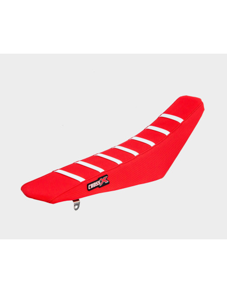 Housse de selle CrossX avec bandes Honda 450 CRF-R 2017-2020 250 CRF-R 2018-2021 Rouge-Rouge-Blanc