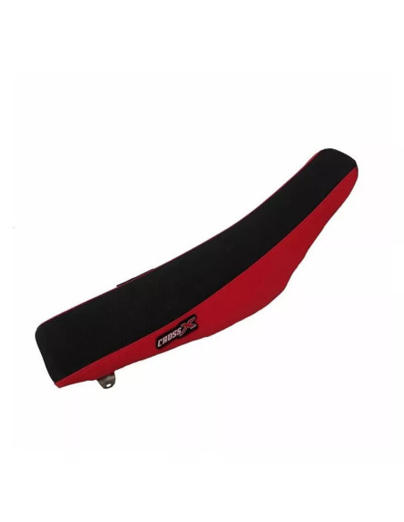 Housse de selle CrossX avec bandes Honda 250 CRF-R 2004-2009 450 CRF-R 2005-2008 Noir-Noir-Rouge