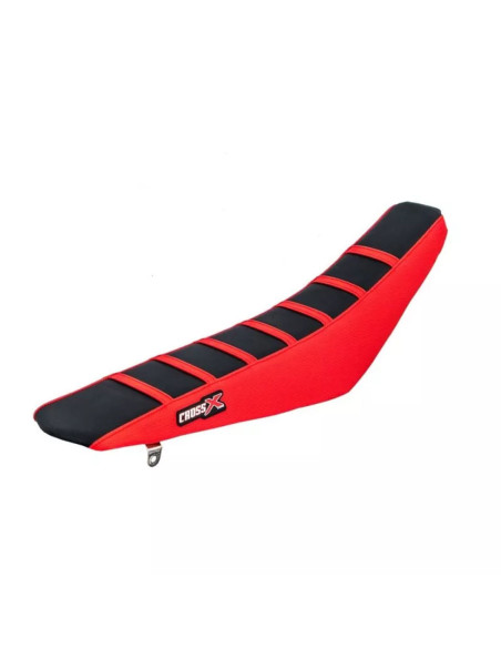 Housse de selle CrossX avec bandes Honda 250 CRF-R 2014-2017 450 CRF-R 2013-2016 Noir-Rouge-Rouge