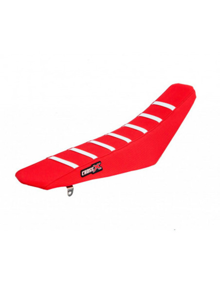 Housse de selle CrossX avec bandes Honda 125 250 CR 2000-2007 Rouge-Rouge-Blanc