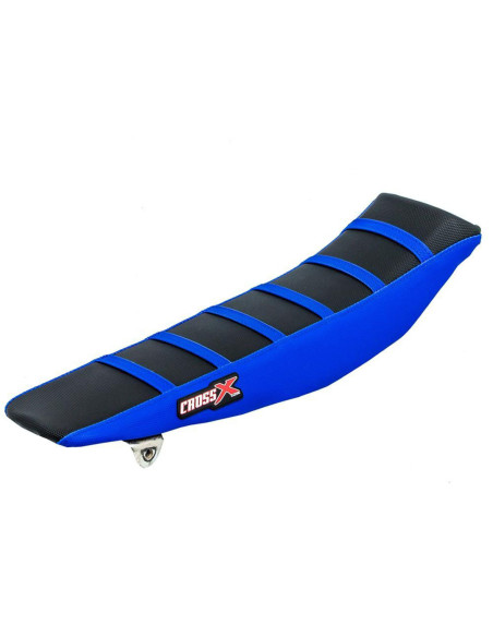 Housse de selle CrossX avec bandes Yamaha 125 250 YZ 2022 Noir-Bleu-Bleu