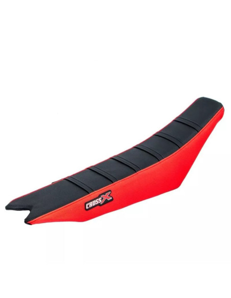 Housse de selle CrossX avec bandes Gas Gas EC-ECF 2012-2017 Noir-Rouge-Noir