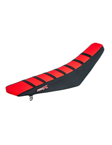 Housse de selle CrossX Racing avec bandes Honda 450 CRF-R 2017-2018 250 CRF-R 2018 Rouge-Noir