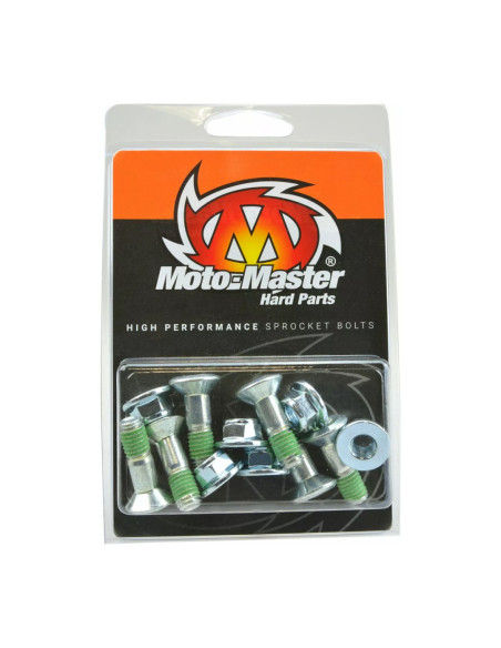 Kit 6 vis et écrous de couronne MOTO MASTER - M8x26mm couleur argent - BETA / GAS GAS / HUSABERG / HUSQVARNA / KTM / SHERCO