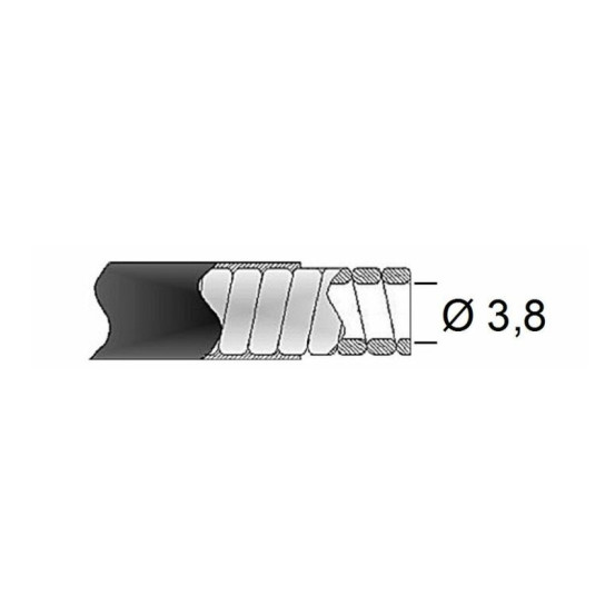 GAINE frein 38/10 TRANSFIL plat Noir (1 mètre)
