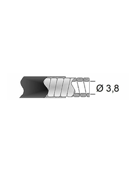 GAINE frein 38/10 TRANSFIL plat Noir (1 mètre)