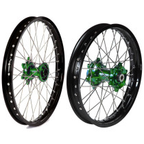 Paire de roues BUD Racing moyeux Vert Kawasaki KX KXF 2006-2026
