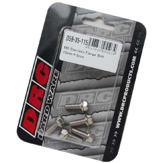 Lot de vis Inox tête hexagonale DRC M6 15mm (x5)