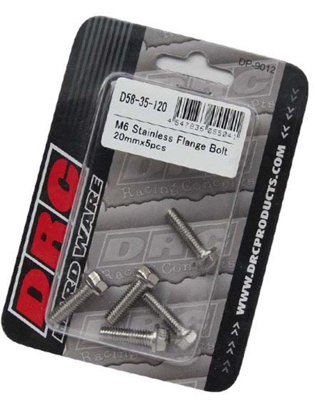 Lot de vis Inox tête hexagonale DRC M6 20mm (x5)