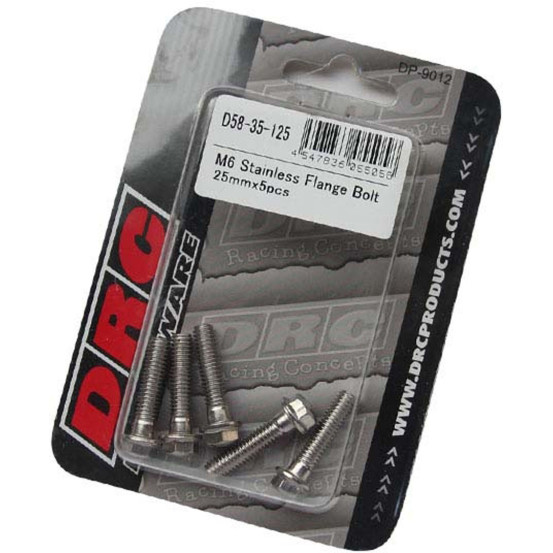 Lot de vis Inox tête hexagonale DRC M6 25mm (x5)