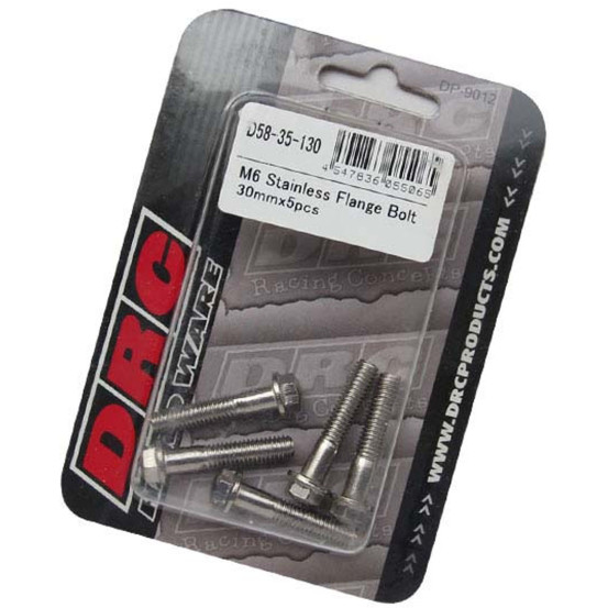 Lot de vis Inox tête hexagonale DRC M6 30mm (x5)