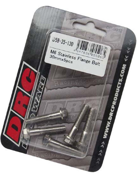 Lot de vis Inox tête hexagonale DRC M6 30mm (x5)
