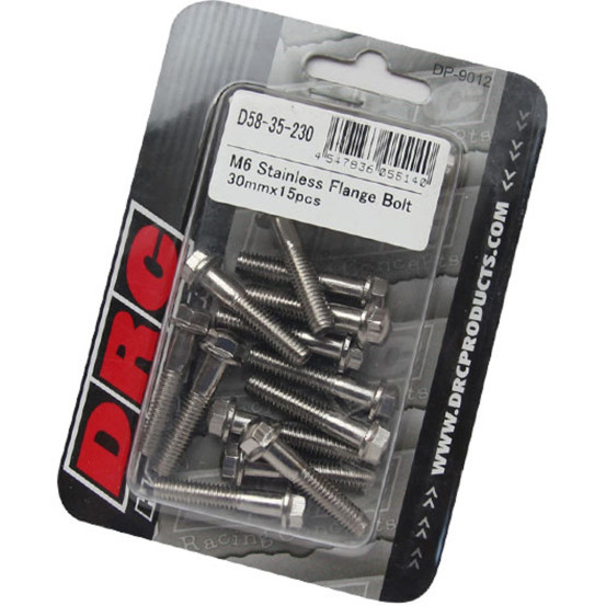 Lot de vis Inox tête hexagonale DRC M6 30mm (x15)