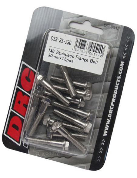 Lot de vis Inox tête hexagonale DRC M6 30mm (x15)
