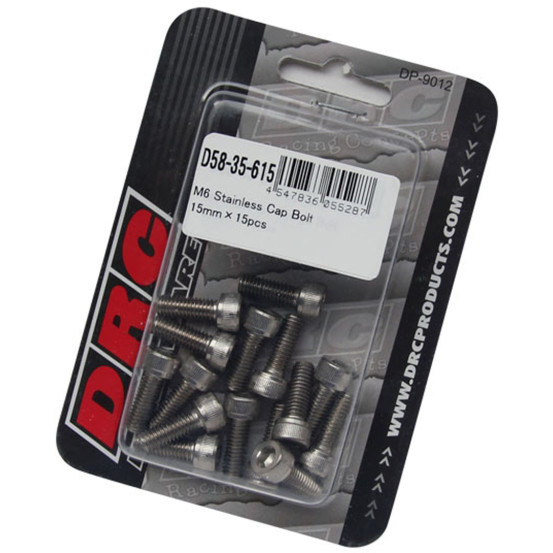 Lot de vis Inox tête BTR DRC M6 15mm (x15)