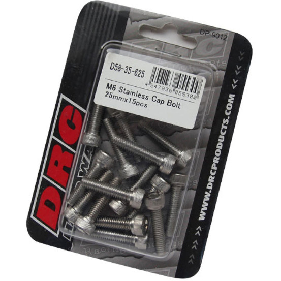 Lot de vis Inox tête BTR DRC M6 25mm (x15)