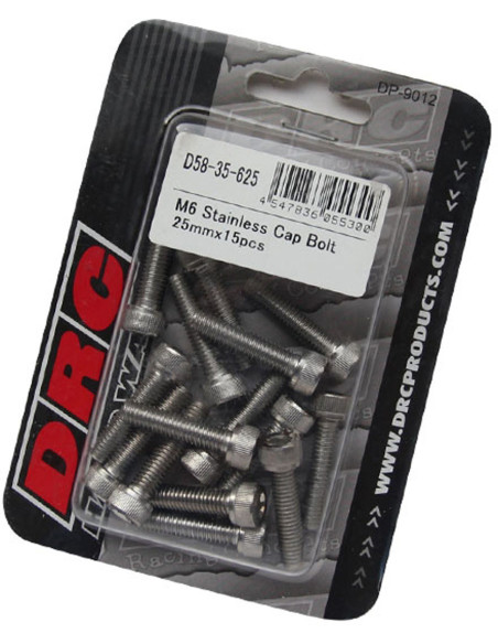 Lot de vis Inox tête BTR DRC M6 25mm (x15)
