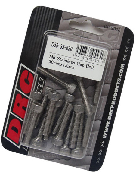 Lot de vis Inox tête BTR DRC M6 30mm (x15)