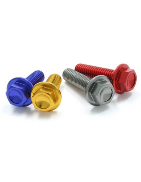 Lot de vis alu tête hexagonale DRC M6 12mm Bleu (x4)