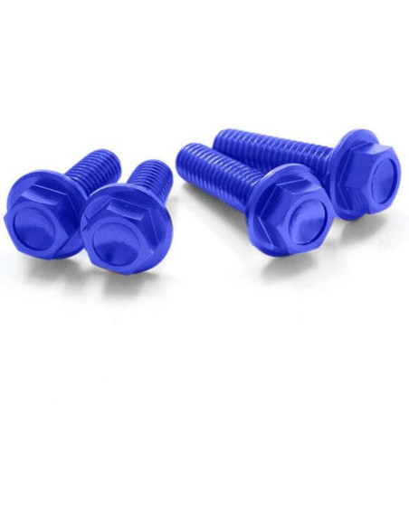 Lot de vis alu tête hexagonale DRC M6 16mm Bleu (x4)