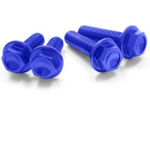 Lot de vis alu tête hexagonale DRC M6 25mm Bleu (x4)