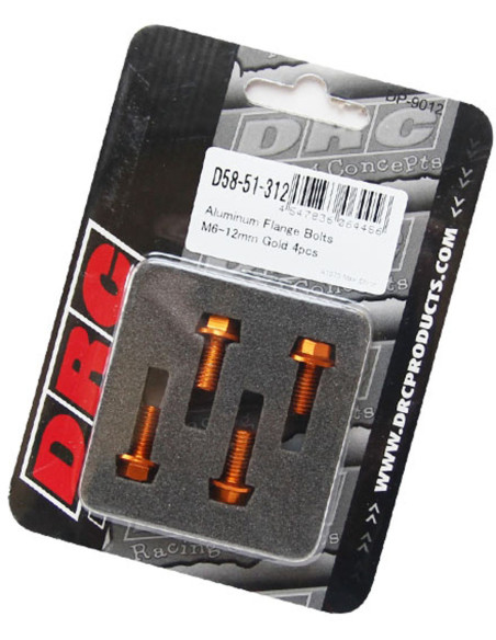 Lot de vis alu tête hexagonale DRC M6 12mm Or (x4)