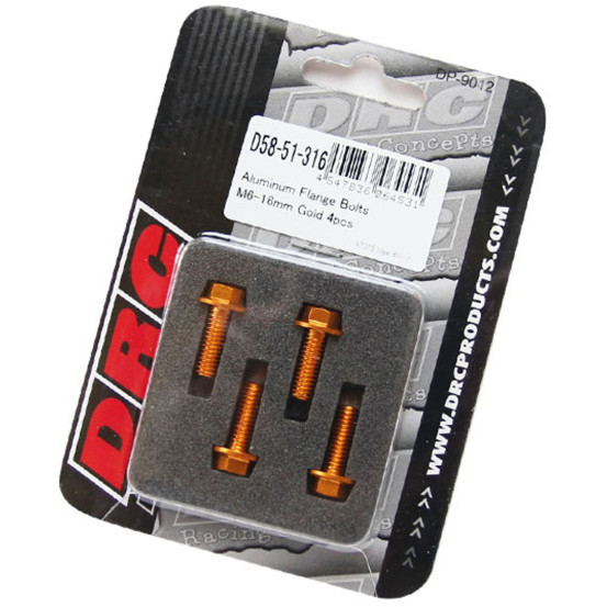 Lot de vis alu tête hexagonale DRC M6 16mm Or (x4)