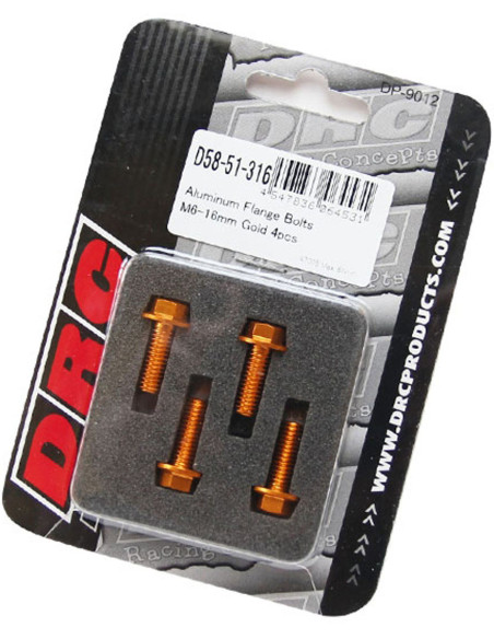 Lot de vis alu tête hexagonale DRC M6 16mm Or (x4)