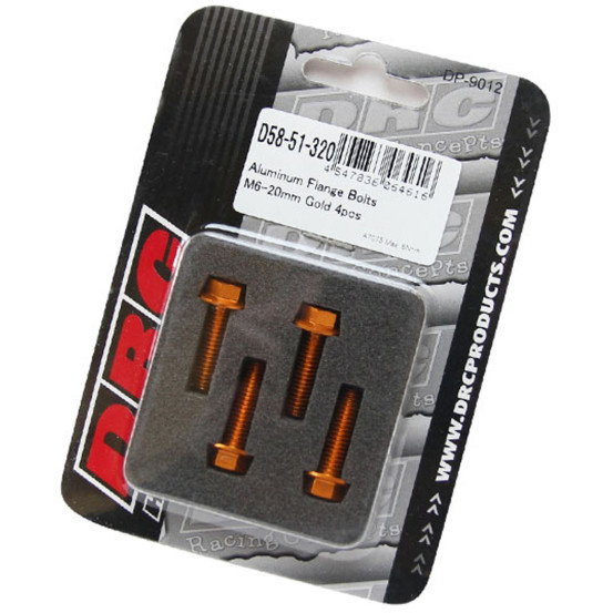 Lot de vis alu tête hexagonale DRC M6 20mm Or (x4)