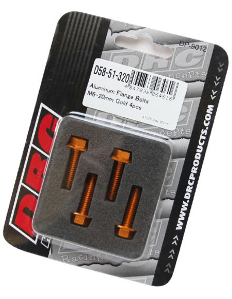 Lot de vis alu tête hexagonale DRC M6 20mm Or (x4)