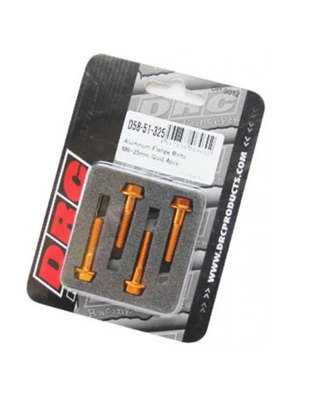 Lot de vis alu tête hexagonale DRC M6 30mm Or (x4)