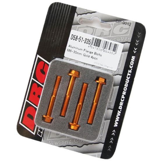 Lot de vis alu tête hexagonale DRC M6 35mm Or (x4)
