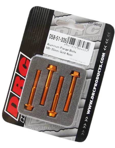 Lot de vis alu tête hexagonale DRC M6 35mm Or (x4)