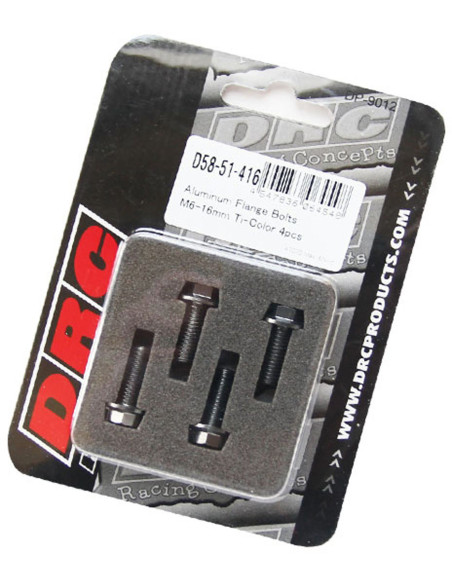Lot de vis alu tête hexagonale DRC M6 16mm Alu (x4)