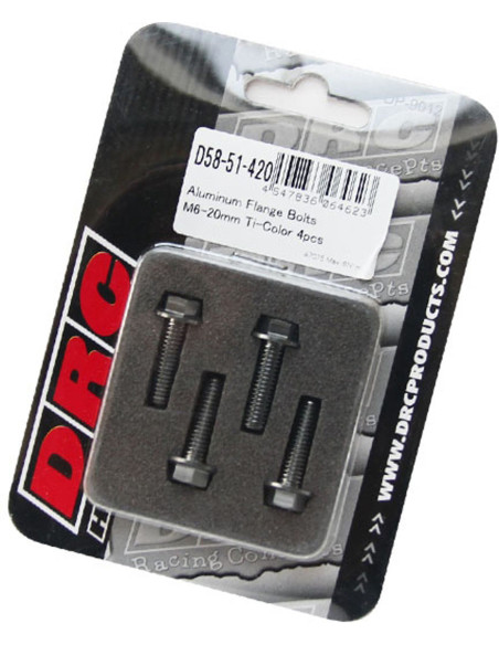 Lot de vis alu tête hexagonale DRC M6 20mm Alu (x4)
