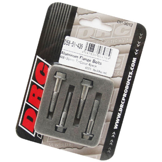 Lot de vis alu tête hexagonale DRC M6 30mm Alu (x4)