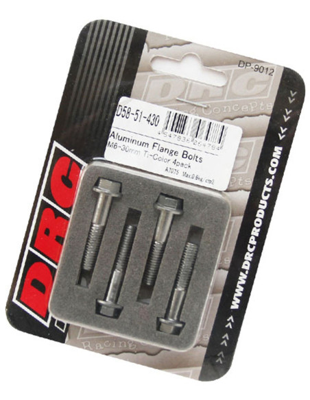 Lot de vis alu tête hexagonale DRC M6 30mm Alu (x4)