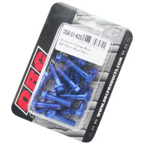 Lot de vis alu tête hexagonale DRC M6 25mm Bleu (x20)