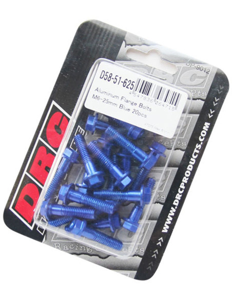 Lot de vis alu tête hexagonale DRC M6 25mm Bleu (x20)