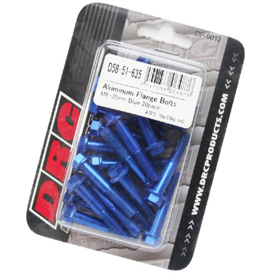 Lot de vis alu tête hexagonale DRC M6 35mm Bleu (x20)