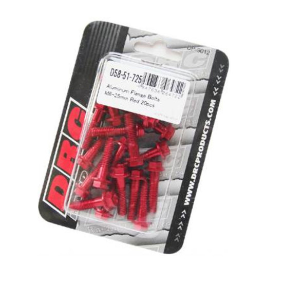 Lot de vis alu tête hexagonale DRC M6 35mm Rouge (x20)