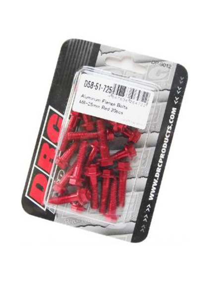 Lot de vis alu tête hexagonale DRC M6 35mm Rouge (x20)