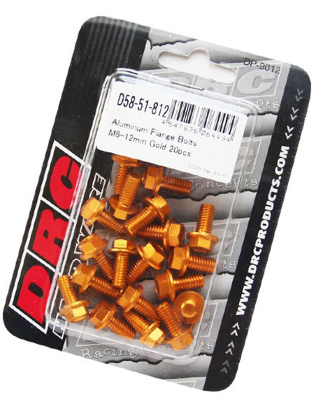 Lot de vis alu tête hexagonale DRC M6 12mm Or (x20)