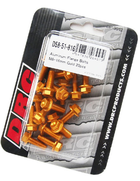 Lot de vis alu tête hexagonale DRC M6 16mm Or (x20)