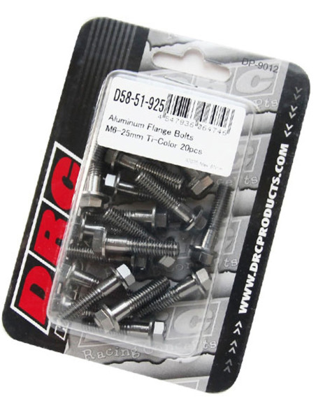 Lot de vis alu tête hexagonale DRC M6 25mm Alu (x20)