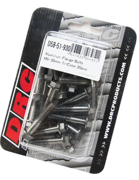 Lot de vis alu tête hexagonale DRC M6 30mm Alu (x20)