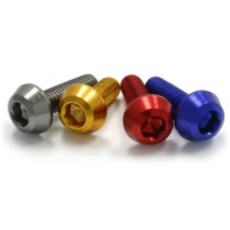 Lot de vis alu tête BTR conique DRC M6 12mm Bleu (x4)
