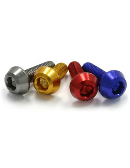 Lot de vis alu tête BTR conique DRC M6 12mm Bleu (x4)